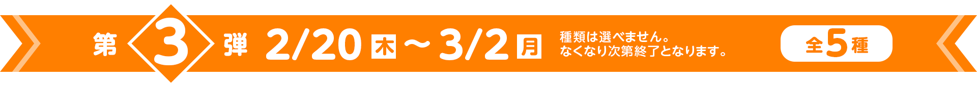 第3弾 2/20(木）〜3/2（水）